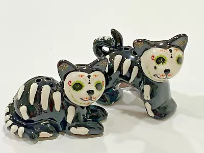 New Mini Halloween 2023 Skeleton Cat Cb Salt And Pepper Shaker Set Free Ship • $11.95