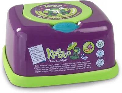 Baby Wipes Kids Friendly KANDOO Melon Flushable Dispenser Box 60 Pcs. • £6.59