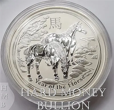 2014 5 Oz (five Oz) BU Silver Australian Perth Mint Lunar Year Horse Coin SKU155 • $206