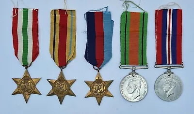 WW2 British Army Medal Group Of 5 ItalyAfrica &1939-45 Star Defence & War Medal • $63.13