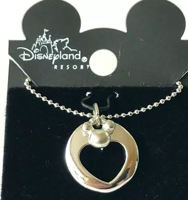 Vintage Disney Mickey Mouse Ears Heart Charm Anklet Disneyana Silver Tone 8-11  • $7.99