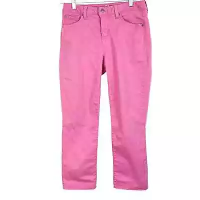 Miraclebody Ankle Jeans Women 10 Pink Mid Rise Stretch Cotton Blend Zip Button • $17.95