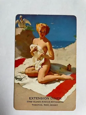 Gil Elvgren Pinup Lady Pin Up Woman USA Advert Pelican Beach Swap Playing Card • $1.96
