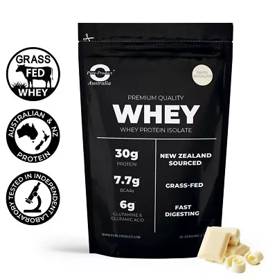 1kg 100%   Whey Protein Isolate White Chocolate   -  Grass-fed   100% Wpi • $43