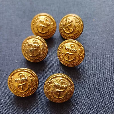 Vintage Naval Set Of Six Navy Anchor Metal Buttons Approx 2.25cm Diameter • £8.50