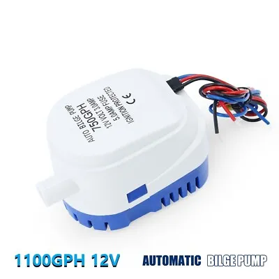 1100GPH Marine Boat Bilge Water Pump Submersible Built-in 12V Auto Float Switch • $41.80