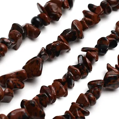 Natural Mahogany Obsidian Chip Beads 32” Strand 5~8mm Jewelry Making Bulk Loose • $5.37