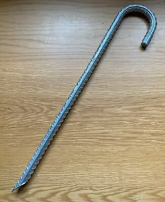 £5.95 • Buy 1 X Heavy Duty Galvanized Ribbed Steel 14'' J Pin Tent Peg Marquee Ground Stakes