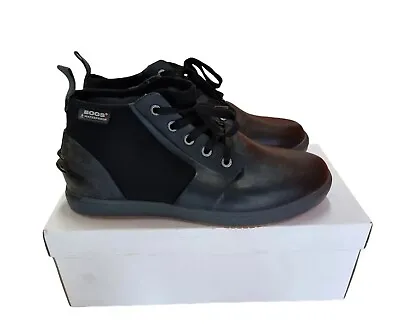 BOGS M Winter Quinn Boots Mens Waterproof Black Shoes Size 9 US 8 UK 42 EUR  • $38.57