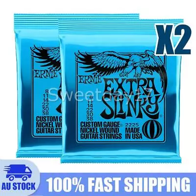 2PC For Ernie Ball Extra Slinky 2225 8-38 Electric Guitar Strings String Set OZ • $14.95