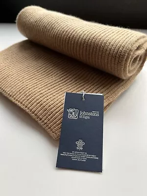 £44.99 • Buy 100% Pure Cashmere Chunky Ribbed Camel Scarf 165x25cm RRP£179 Soft & Very Warm