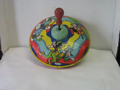 1950's Walt Disney Pressed Steel Metal Spinning Top Toy J Chein - Mickey Mouse • $89.99