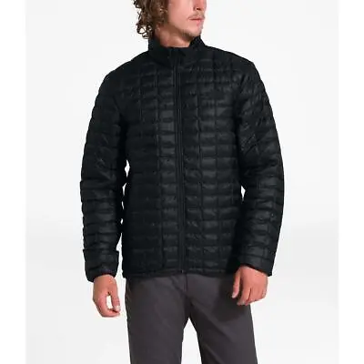 New Mens The North Face Black Eco Thermoball Full Zip Jacket Coat Puffer Matte • $120.01