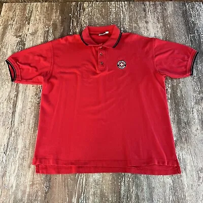 Vintage Mens Myrtle Beach Florida 90s Polo Shirt XL Red Ringer Style USA Made • $13.22