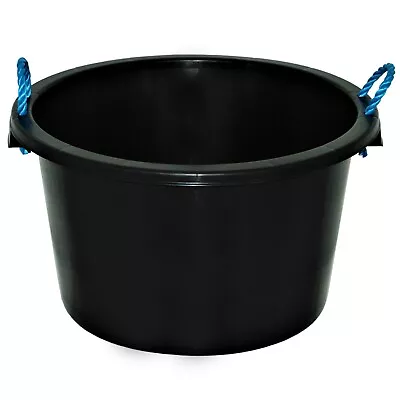 45L Bucket Rope Handle Heavy Duty Black Muck Builder's Mixing Cement Storage UK • £10.59