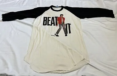 Vintage 80s Michael Jackson Beat It Graphic Baseball Raglan Adult XL • $200