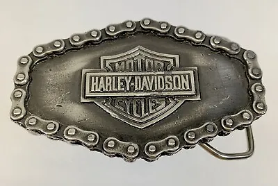 Harley Davidson Motorcycle Chain Belt Buckle 1970s Vintage Metal • $49