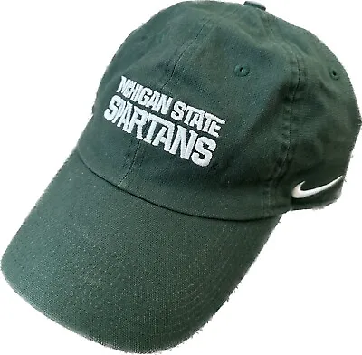 Nike Michigan State Spartans Spellout Swoosh Check Adjustable Hat Heritage86 • $17.99