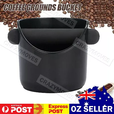 Coffee Waste Container Grinds Knock Box Tamper Tube Bin Black Bucket VIC • $12.77