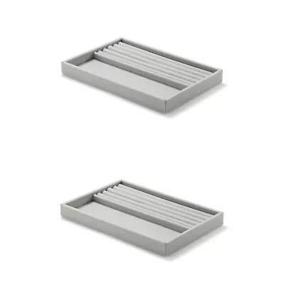 MUJI Velour Case Gray 2pcs Ring Accessories W23.5 X D15.5 X H2.5cm • $48.80