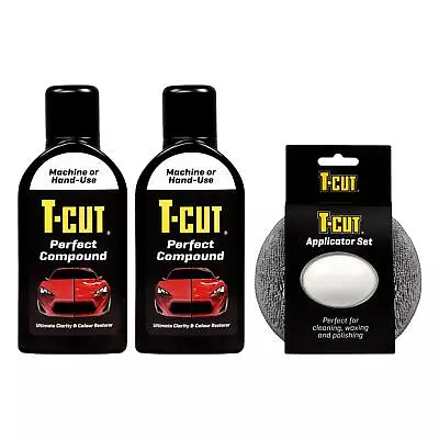 T-Cut Perfect Compound Colour Restorer Wax Scratch Remover X2 & Wax Applicator • £14.99