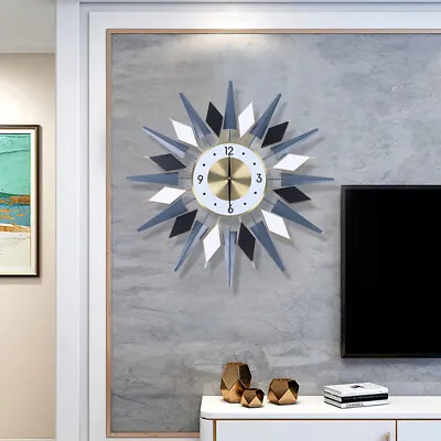 60x60cm Large Starburst Metal Wall Clock Mid Century Europe Style Decor  • $31.28