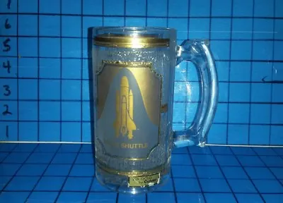 Vintage NASA Kennedy Space Center Shuttle Launch Culver Glass Beer Mug Stein EX • $34.18
