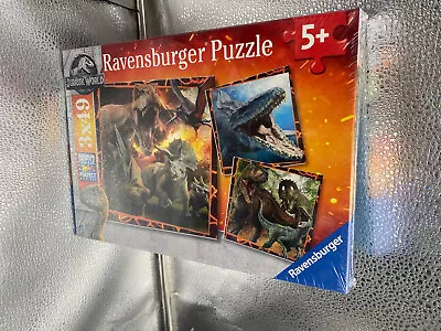 Jurassic World 3 X 49 Piece Puzzle Ravensburger Ages 5+ Dinosaur Kids New Sealed • $17.91