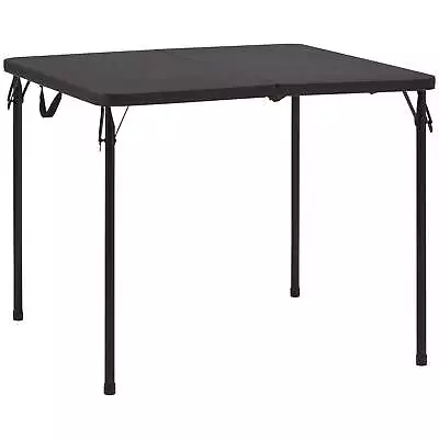 $38.97 • Buy 34  Square Resin Folding Table Indoor Outdoor Picnic Camping Dining Party Black