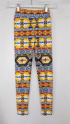 LulaRoe Tween Leggings Aztec Print Colorful Girls Fitted Pants Comfy Bottoms • $12.74