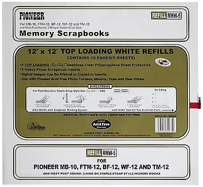 Pioneer 12 X12 Memory Book Refill Pages 5 Pack (Same Shipping Any Qty) • $3.95