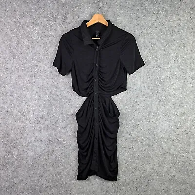 NEW NWT Factorie Womens Cut Out Side Collared Dress Size L Large Black 2098 • $10.97