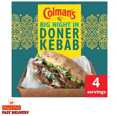 4 X Colman's Big Night In Doner Kebab Fake Away Seasoning Mix 38g BB LATE 2025 • £8.24