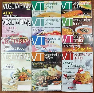 Lot Of 15 VEGETARIAN TIMES Magazine Back Issues 2002 2003 Recipes Food • $26.95