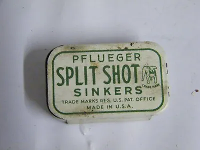 Vintage Pflueger Split Shot Fishing Sinkers (12) Tin Container • $6.95