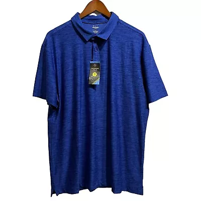 Members Mark Performance Polo Shirt Spandex Poly Men's L Blue New With Tags • $14.99