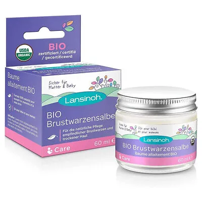 New Lansinoh Organic Nipple Balm 60ml Breastfeeding Cream Natural Ingredients • £18.09