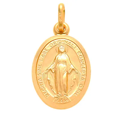 9ct Gold Miraculous Mary Medal Pendant Necklace - Madonna Medal • $124.32