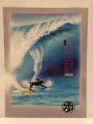 Vintage Maui And Sons Surfing Shark 🦈 By Rietveld Nos Promo Poster 24” X 18” • $19.95