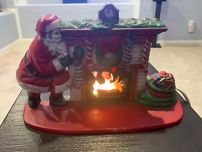 Vintage Midwest Importers Cast Iron Santa Fireplace Christmas Light Doorstop • $60