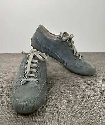 Mephisto Mobils Sneakers Women’s Sz 7 Blue Leather / Suede Lace Up Shoes • $29