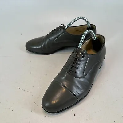 £33.99 • Buy Sanders Mens Oxford Shoes UK Size 7.5 Grey Leather Toe Cap Dress Smart Lace Up