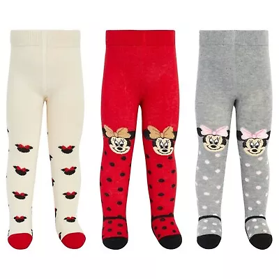 Minnie Mouse Polka Dot Tights For Baby Girls Age 0-24 Mnths3 Piece Variety Pack • $15.99