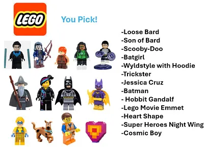 Official Lego Licensed Minifigures: Batman/Scooby/Trickster/Bard/Emmet/Gandalf + • $10.99