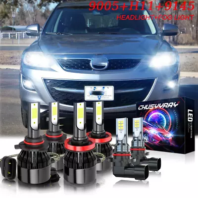 For Mazda CX-9 2007-2012 Combo 6x LED Headlight High Low Beam Fog Light Bulb Kit • $29.99