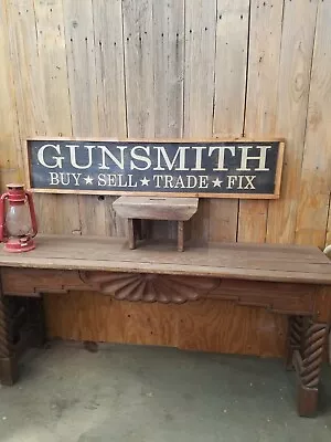 GUN SMITH/Rustic/Carved/Wood/Sign/Western/Decor/2nd Amendment/SASS/Man Cave • $185