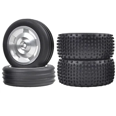 Aluminum Front/Rear Wheel Rims W/Tires For Tamiya DT02/DT03 Holiday Buggy 2WD • $55.89