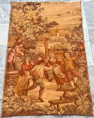 Vintage Dancing Scene French Tapestry Home Living Décor Wall Hanging 130x88cm • $160