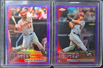 2010 Purple Refractor Kendry Morales Mike Napoli Serial /599 Topps Chrome Angels • $2.50