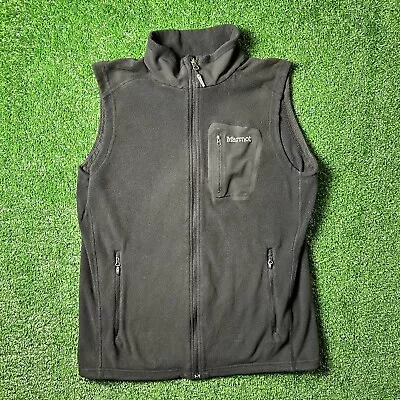 Men's MARMOT Polar Tec Black Full Zip-Up Fleece Vest Jacket Medium • $30